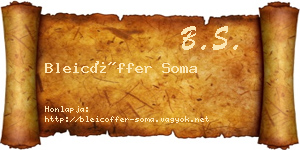 Bleicöffer Soma névjegykártya